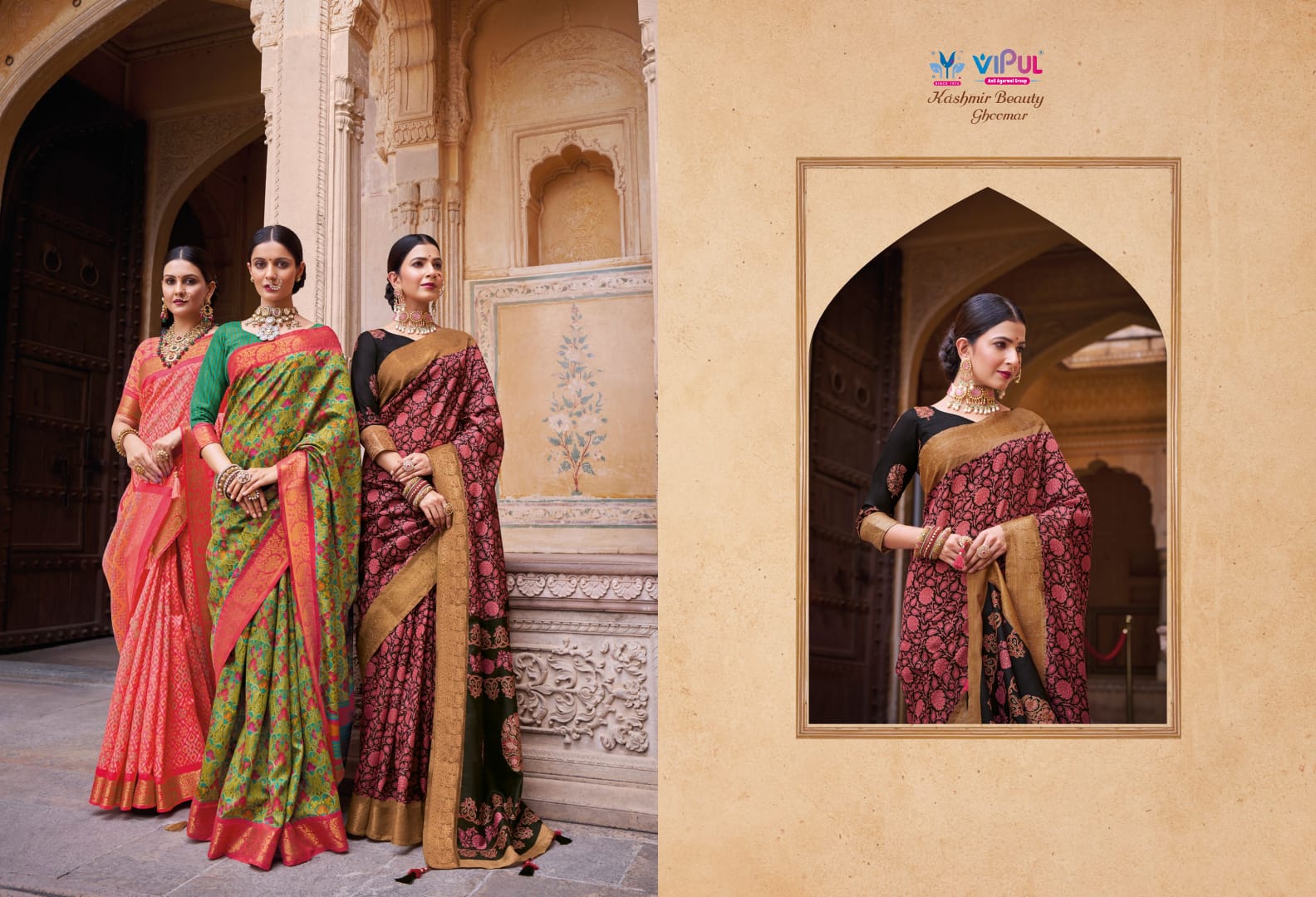 Kashmiri beuty By Vipul Designer Wedding Sarees Catalog